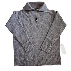 Universal Standard Half Zip Eco Blanket Sweater Gray Women's Size 0 Winter Layer